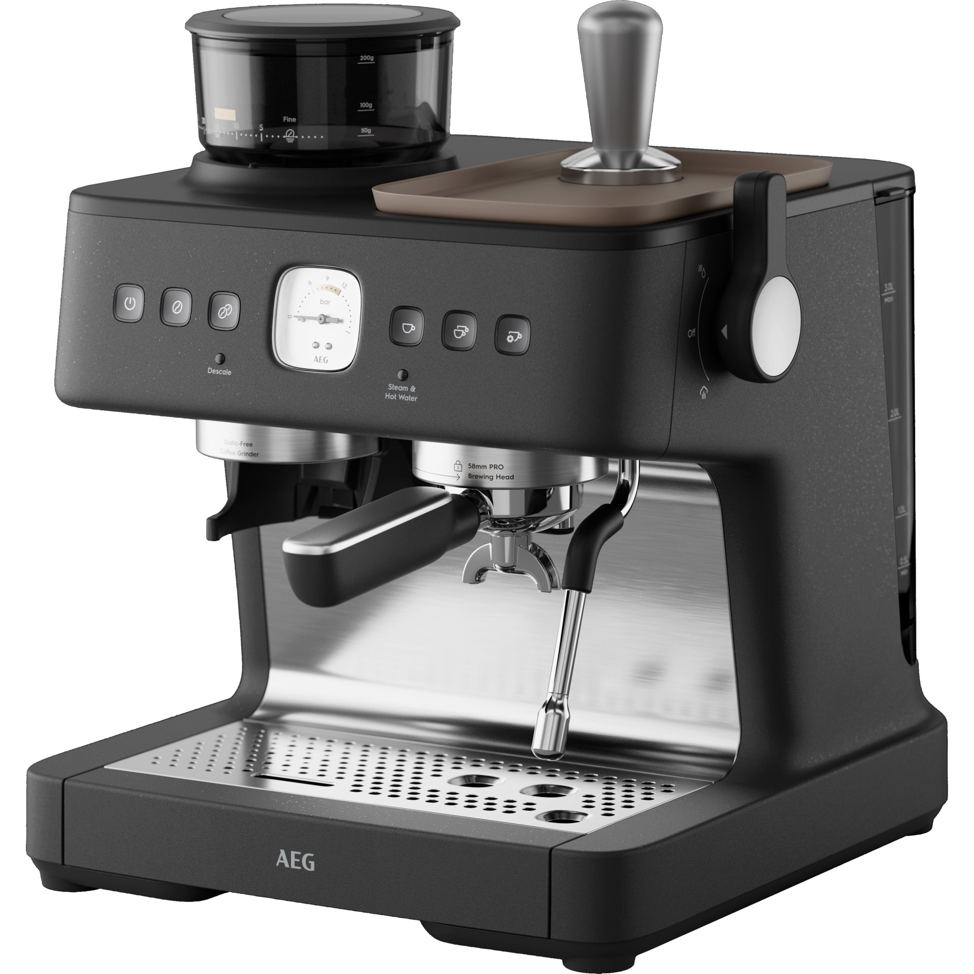AEG Máquina de café espresso con tecnología avanzada de molido, 2200 W de potencia y 20 bares de presión EC8-1-8BP