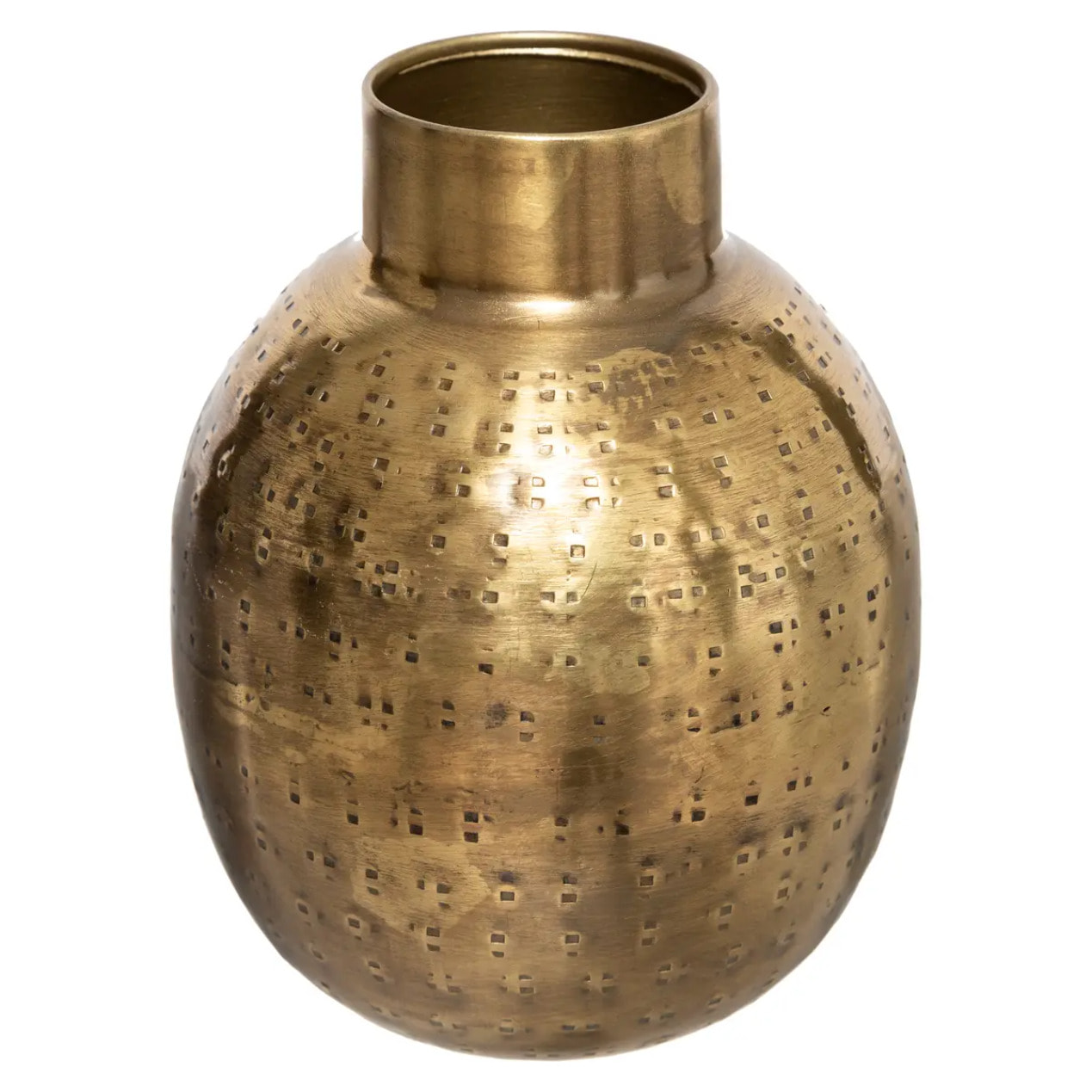 Vase "Oasis" métal martelé doré H15cm