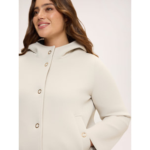 Fiorella Rubino - Giacca in scuba con cappuccio - Beige