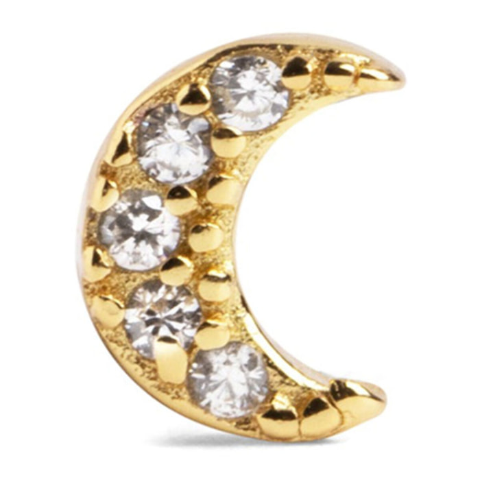 Orecchino Singolo Mini Moon Spark Argento Placcato Oro