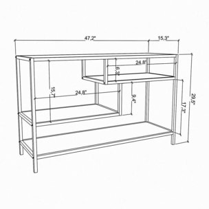 Mobile porta TV Dplizzar, Credenza da soggiorno, Armadio basso per TV, Base parete attrezzata, 120x39h75 cm, Bianco e Rovere