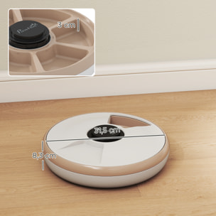 Comedero Automático para Gatos y Perros, Dispensador de Comida para Gatos con Temporizador Programable, Paquete de Hielo, 6 Cuencos, Pantalla LED, Funciona con Baterías, para Secos y Húmedos