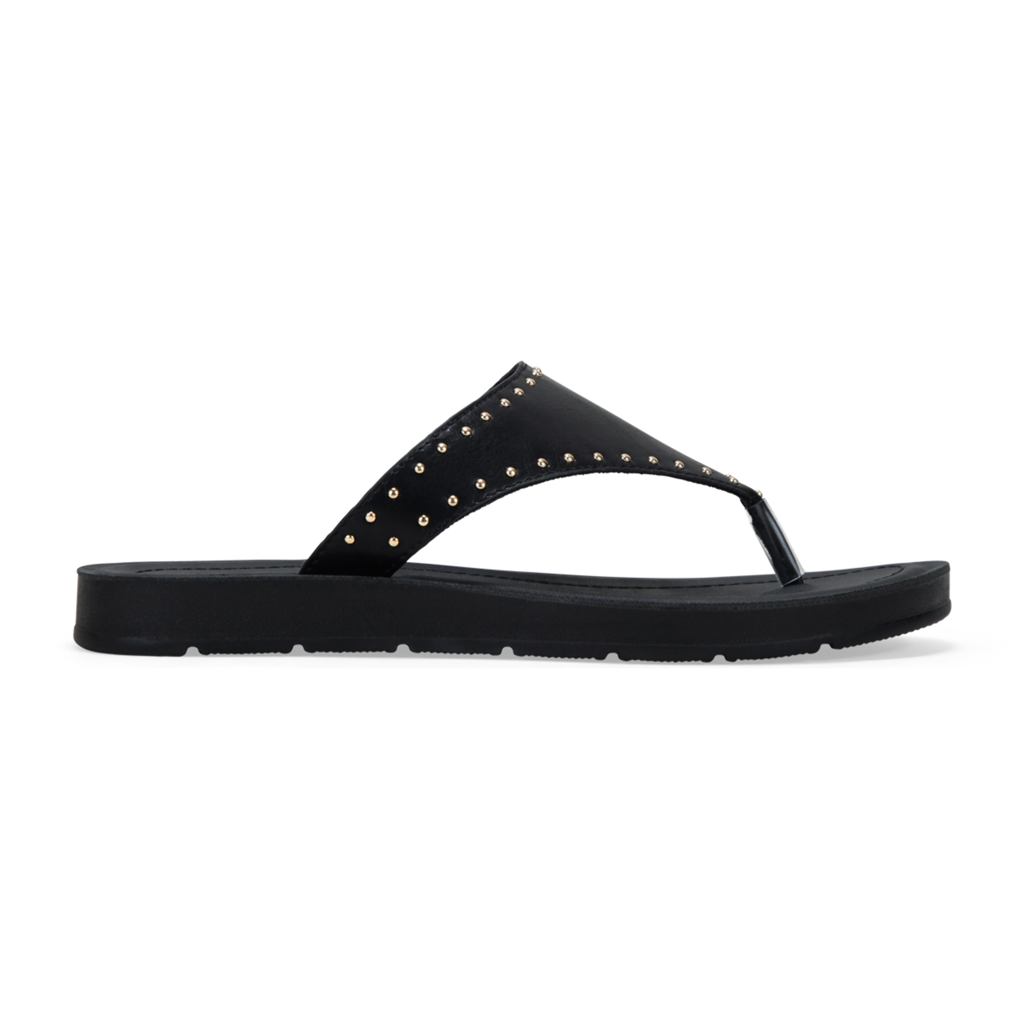 Sandalias de dedo negras con tachuelas