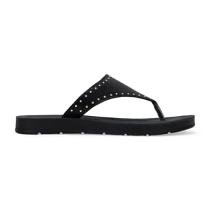 Sandalias de dedo negras con tachuelas