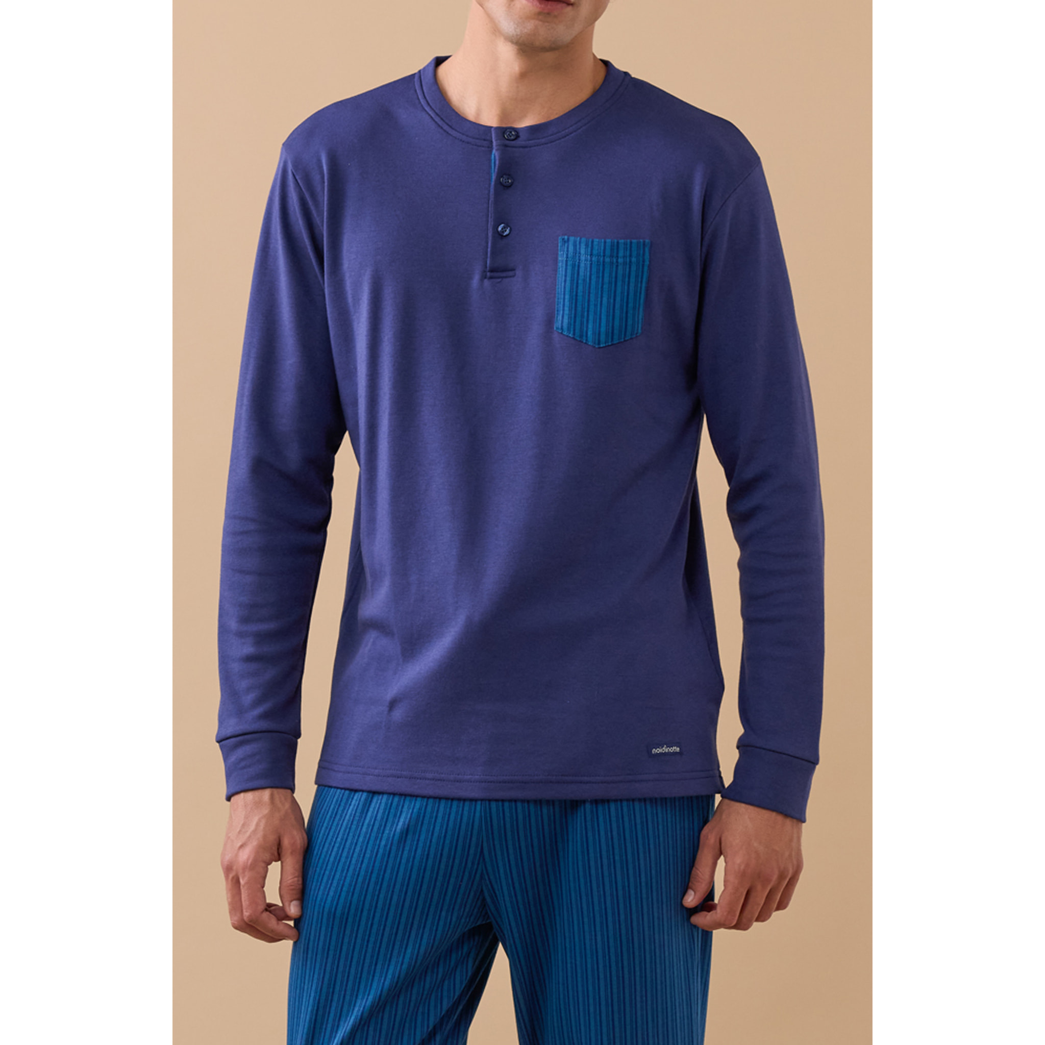 Pigiama uomo caldo cotone felpato articolo stripes. Noidinotte