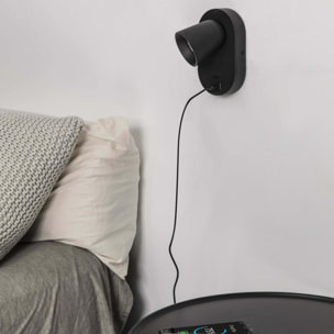 CORB  USB A Lampada da parete nera GU10