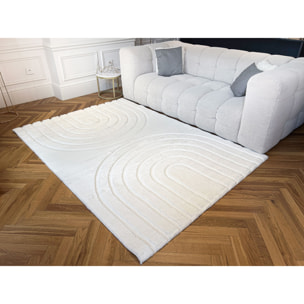 ALASKA - Tapis doux à motif arc blanc