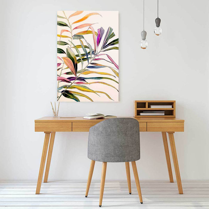 Tableau peinture fleurs palm color  Toile imprimée
