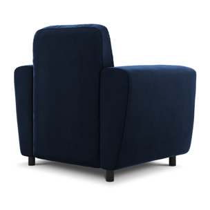 Fauteuil "Audra" en velours bleu roi