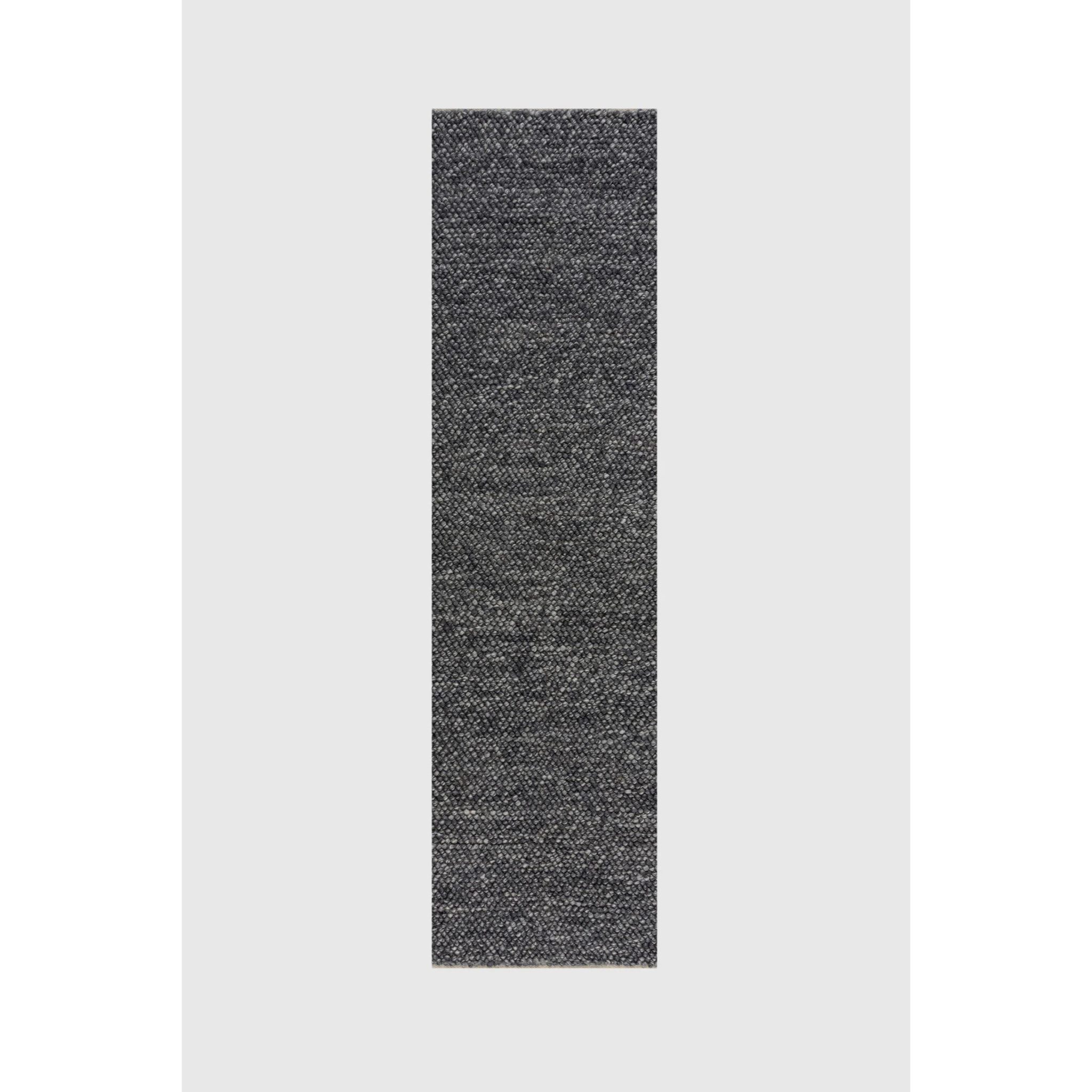 Tapis laine bouclée de couloir MINERALS Gris