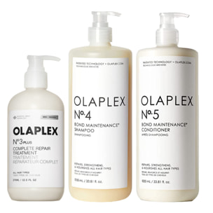 OLAPLEX Kit Treatment N°3 Plus 370ml + Shampoo N°4 1000ml + Conditioner N°5 1000ml