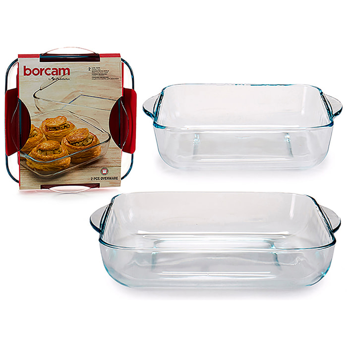 Set de 2 fuentes cuadradas 1950 + 3200 ml.