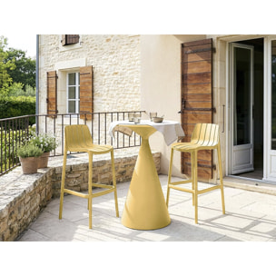Lot de 2 chaises hautes de jardin empilable "Vaena" - Jaune