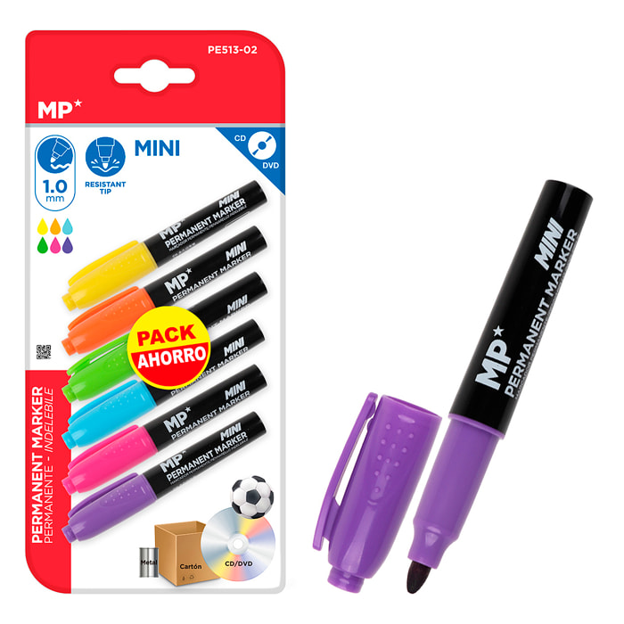 SET MARCATORE PERMANENTE MINI 6 Pz. COLORI VARI