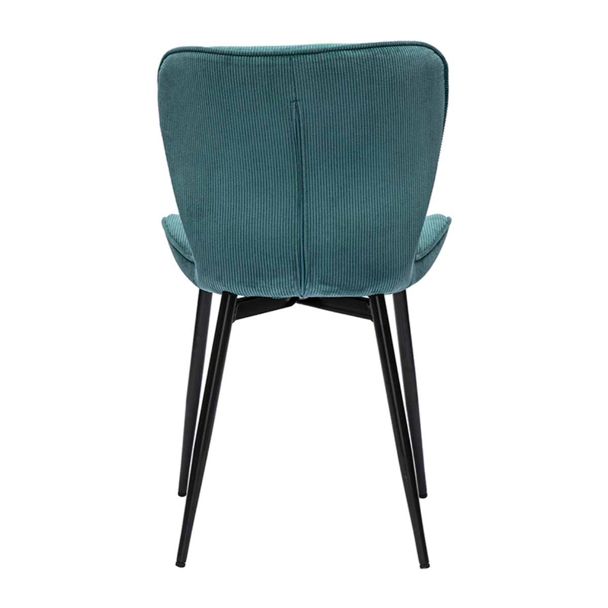 Chaises design en tissu velours côtelé bleu canard et métal noir (lot de 2) ADDICT