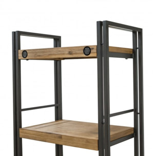 Bibliothèque en bois et métal 5 étagères - ATELIER