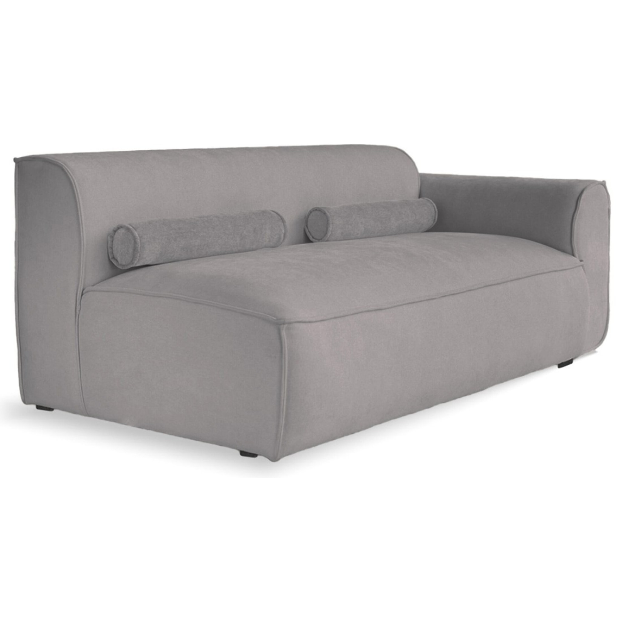 Felix - module d'assise droit en tissu texturé - Gris foncé