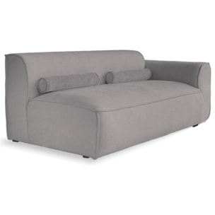 Felix - module d'assise droit en tissu texturé - Gris foncé