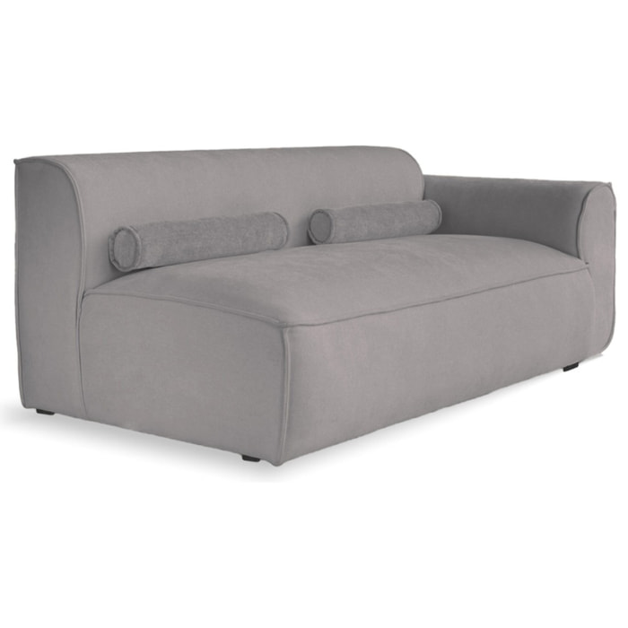 Felix - module d'assise droit en tissu texturé - Gris foncé