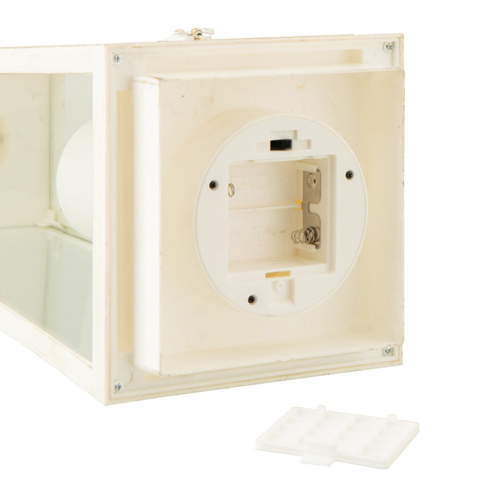 J-Line Lanterne + Bougie - verre - blanc - medium - lumières LED