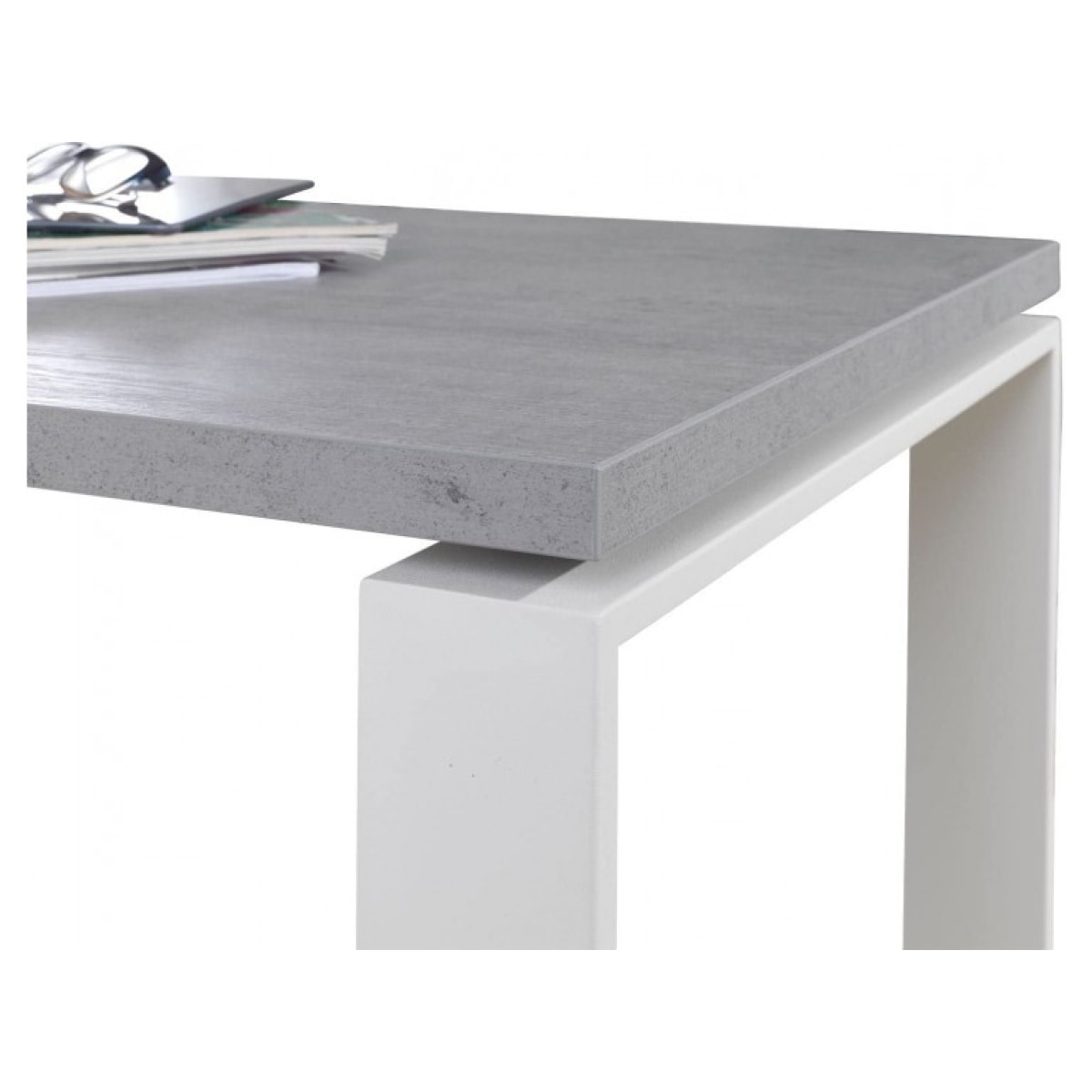Retour de bureau effet gris béton L.90 cm - OFFICIO