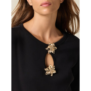 Oltre - Camiseta con aplicaciones decorativas - Negro