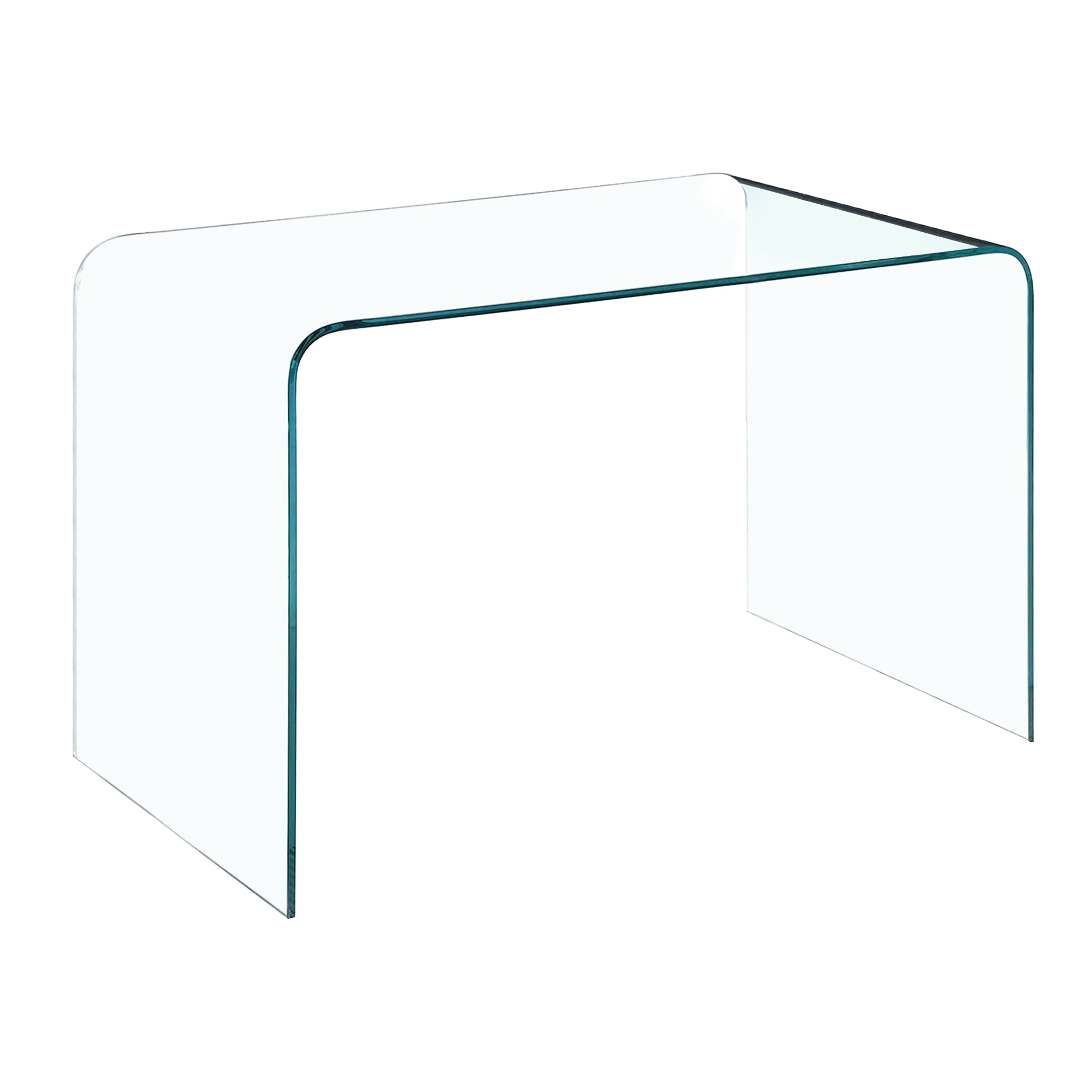Scrivania Scrittoio da Ufficio in Vetro Curvato - Luxury Z-02 - (126 x 74 x 70 cm) Design curvo e moderno