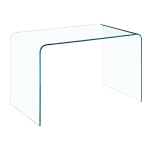 Scrivania Scrittoio da Ufficio in Vetro Curvato - Luxury Z-02 - (126 x 74 x 70 cm) Design curvo e moderno