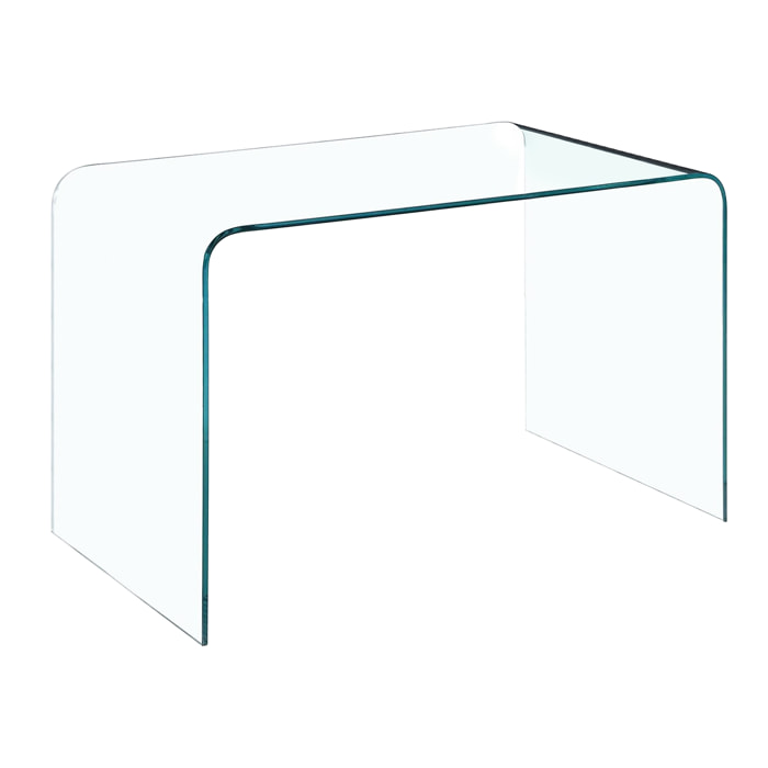 Scrivania Scrittoio da Ufficio in Vetro Curvato - Luxury Z-02 - (126 x 74 x 70 cm) Design curvo e moderno