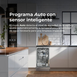 EVVO D4X Slim Lavavajillas 45cm Libre Instalación 11 Cubiertos 8 Programas Clase C