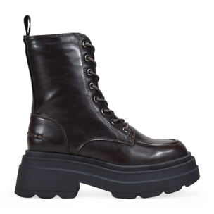 Botines militares burdeos con cremallera