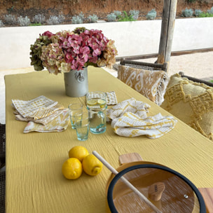 Nappe en coton jaune 150x250cm CAMARO