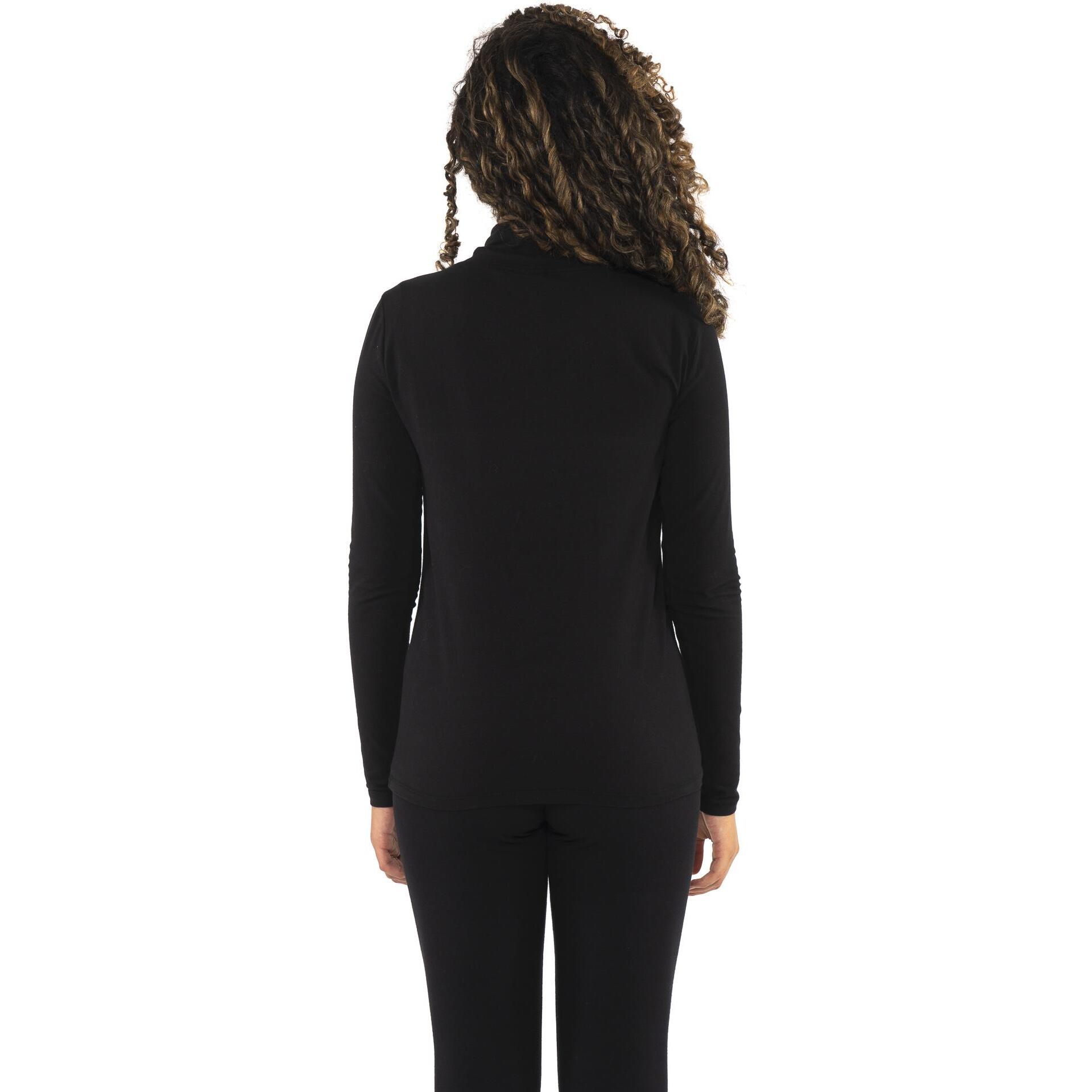 T-shirt donna dolcevita a manica lunga con placchetta Leone 1947 Never Without