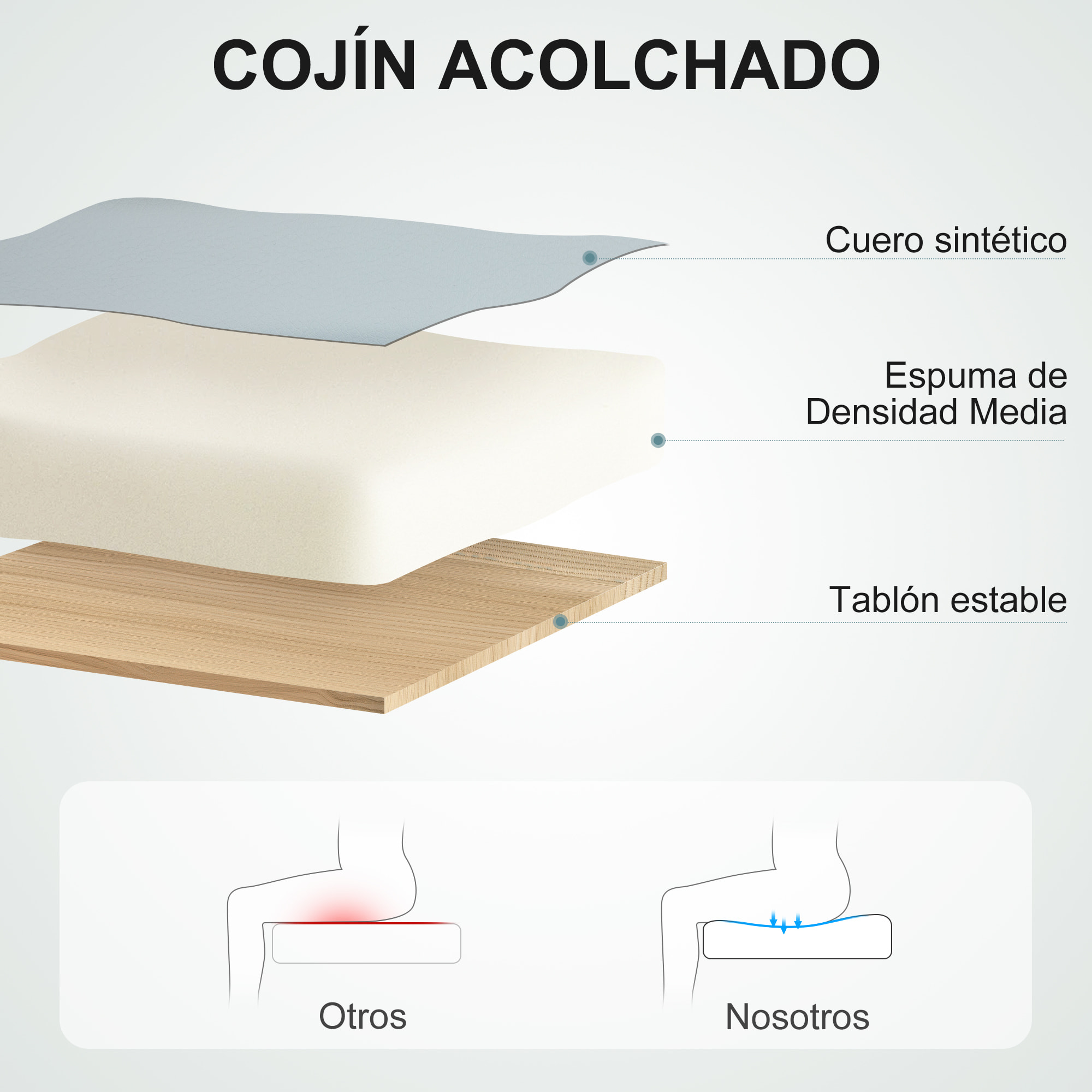 Silla de Escritorio Giratoria Silla de Oficina con Respaldo Alto Altura Ajustable Función Basculante y Reposabrazos Tapizado en Cuero Sintético Gris Claro