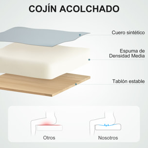 Silla de Escritorio Giratoria Silla de Oficina con Respaldo Alto Altura Ajustable Función Basculante y Reposabrazos Tapizado en Cuero Sintético Gris Claro