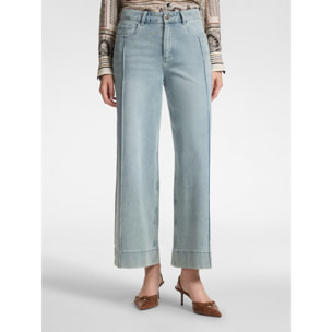 Elena Mirò - Jeans washed wide leg - Azul