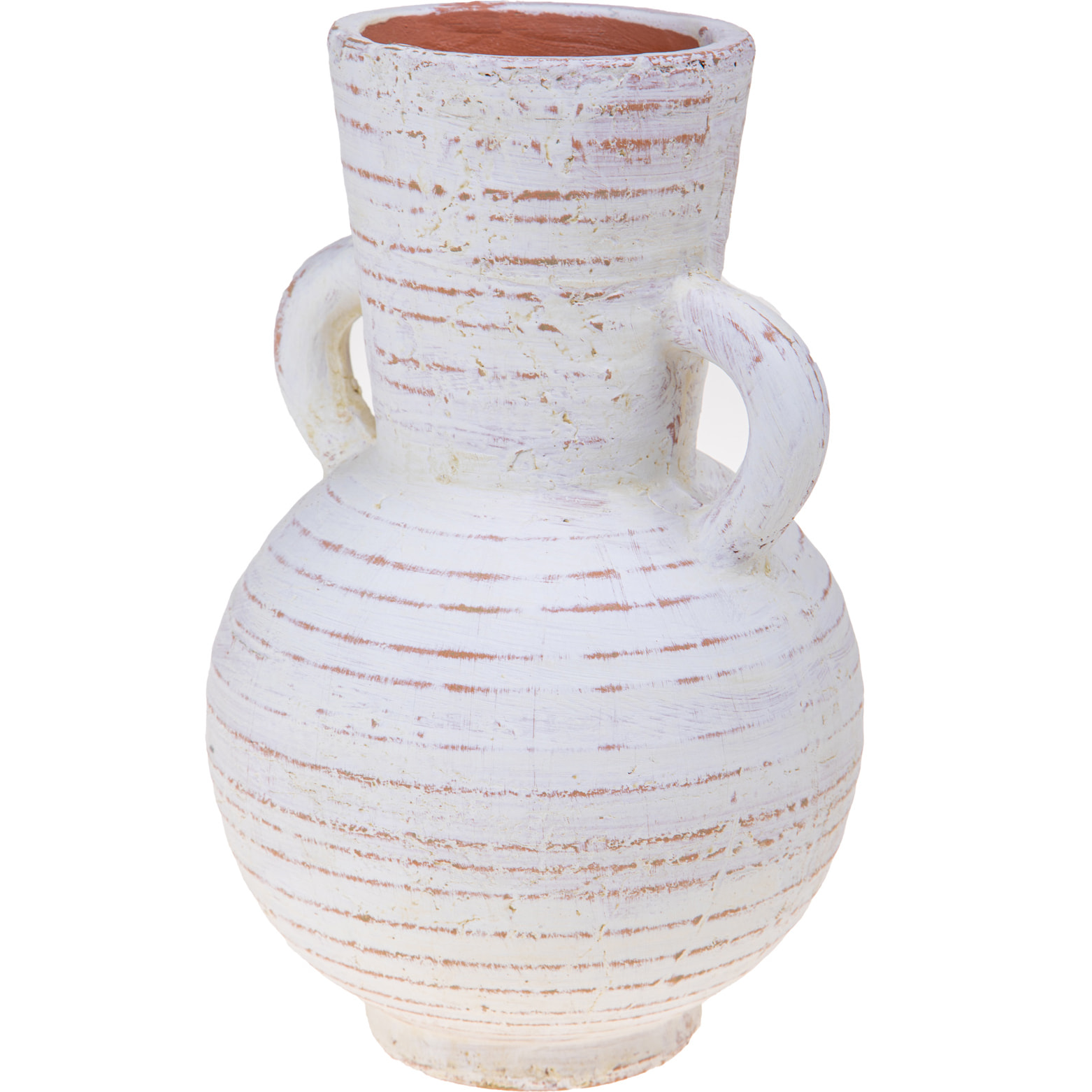 Anfora Con Manici H.30,5 Cm - Pezzi 1 - 20X30,5X20cm - Colore: Bianco - Bianchi Dino - Decori Casa E Complementi