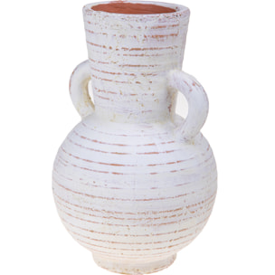 Anfora Con Manici H.30,5 Cm - Pezzi 1 - 20X30,5X20cm - Colore: Bianco - Bianchi Dino - Decori Casa E Complementi