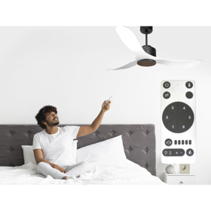 Ventilateur de plafond Wifi Moteur à courant continu Télécommande Hypersilence Mémoire Shopify Vendible (AUTOMATIQUE) 40   W Noir