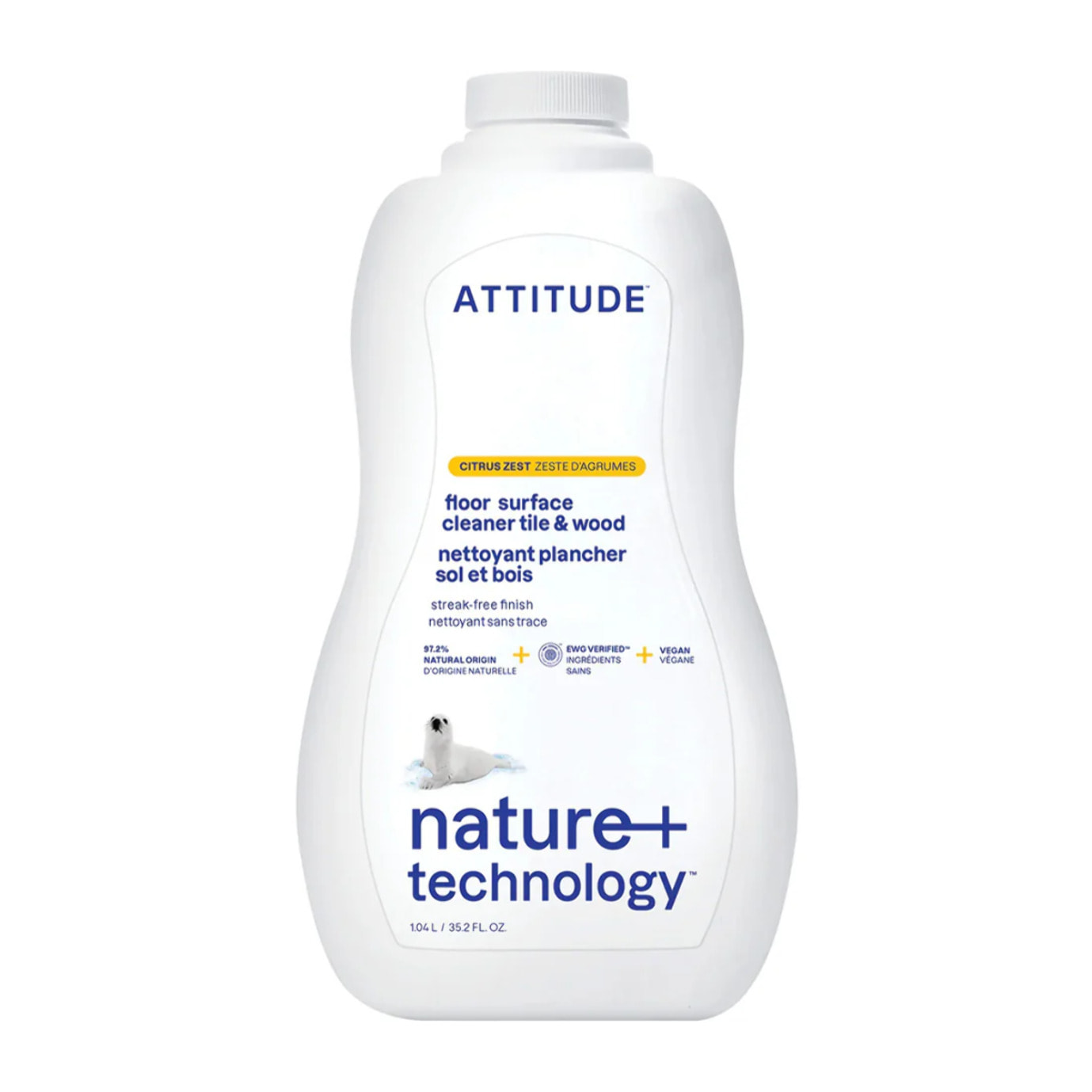 Fregasuelos cítrico para Parquet y Gres Attitude 1 L