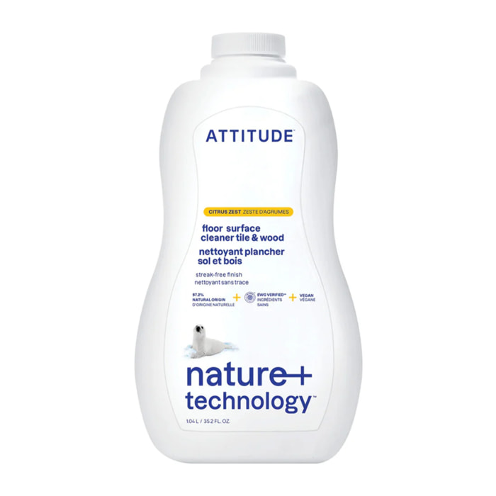 Fregasuelos cítrico para Parquet y Gres Attitude 1 L