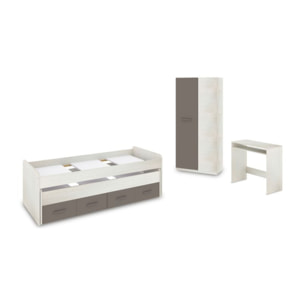 Dormitorio juvenil Axim Max Blanco Alpes - Basalto