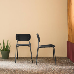 Chaise de jardin empilable acier et plastique (lot de 2) LIVA