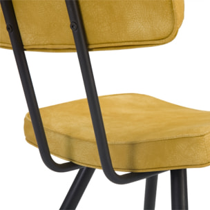 Lot de 2 chaises en cuir synthétique jaune - Texas