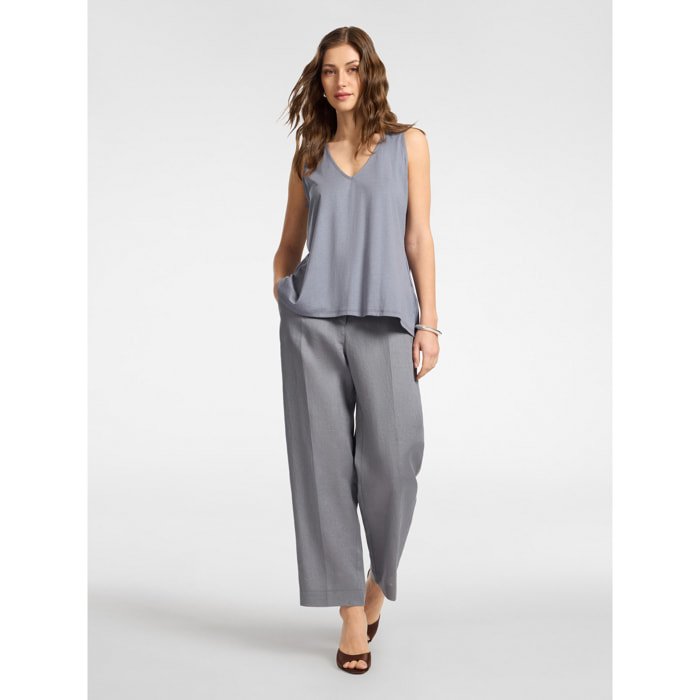 Elena Mirò - Pantaloni in lino - Grigio