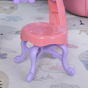 Coiffeuse enfant avec tabouret et lumières et sons rose dim. 49L x 23l x H69 cm