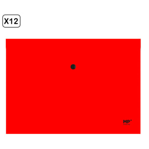 PACK 12 UNITA' CARTELLA CON CHIUSURA A BOTTONI A4 ROSSO