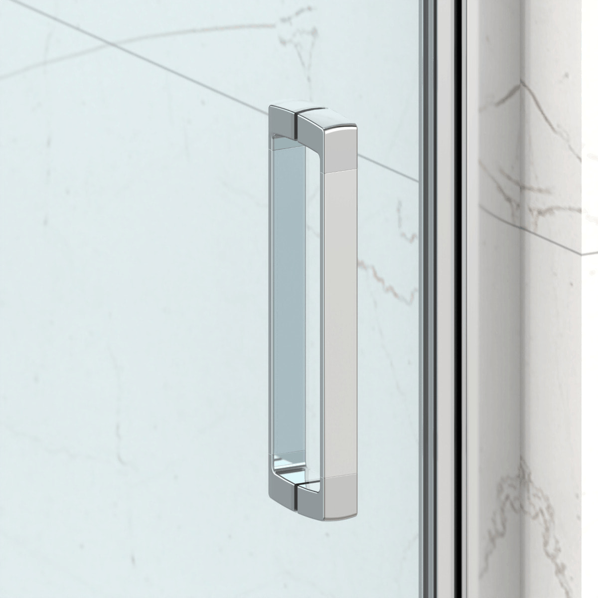 TEX-C ensemble porte compact/paroi 100x100cm anticalcaire avec profilés chrome brillant (SATTEXC100S100)