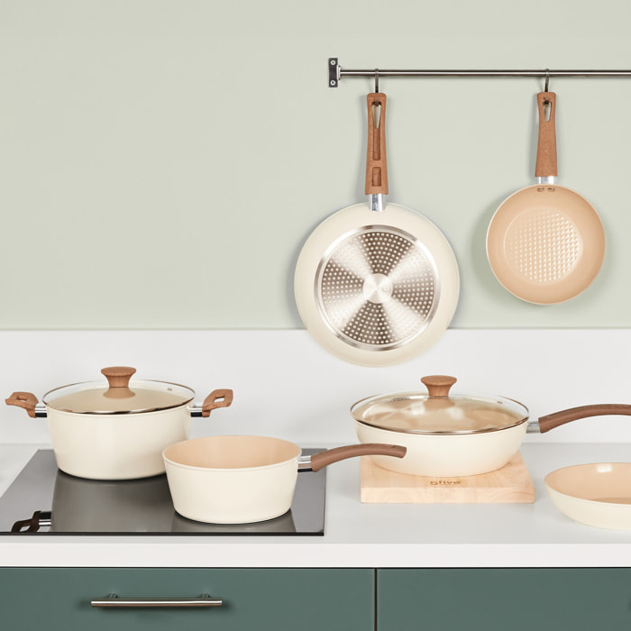 Poêle "Harmony" D30cm aluminium forgé beige