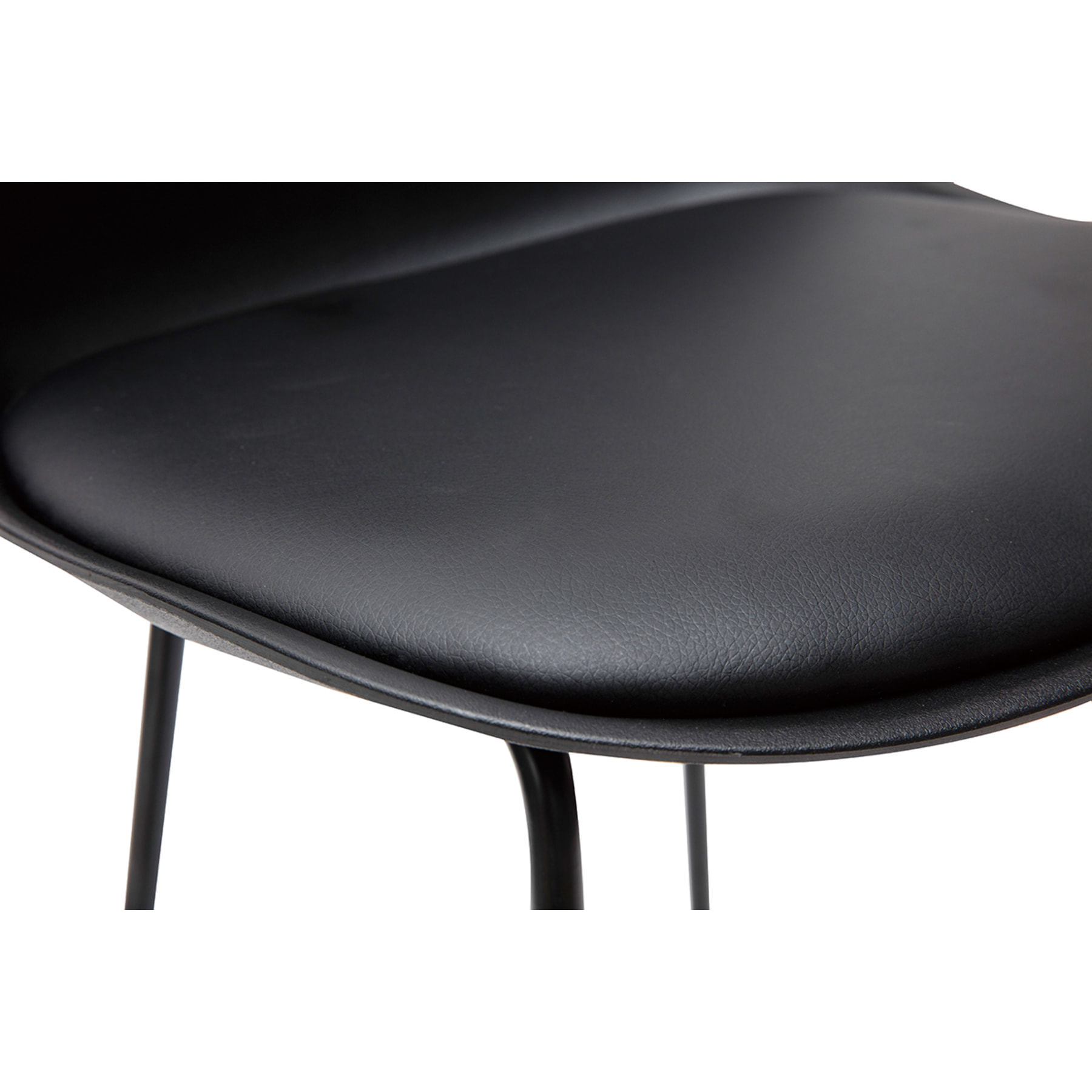 Tabourets de bar design noirs pieds métal H66 cm (lot de 2) FRANZ